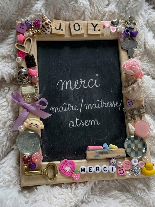 21/06/26 11h-12h --- Ardoise déco cadeau maître/maîtresse/atsem